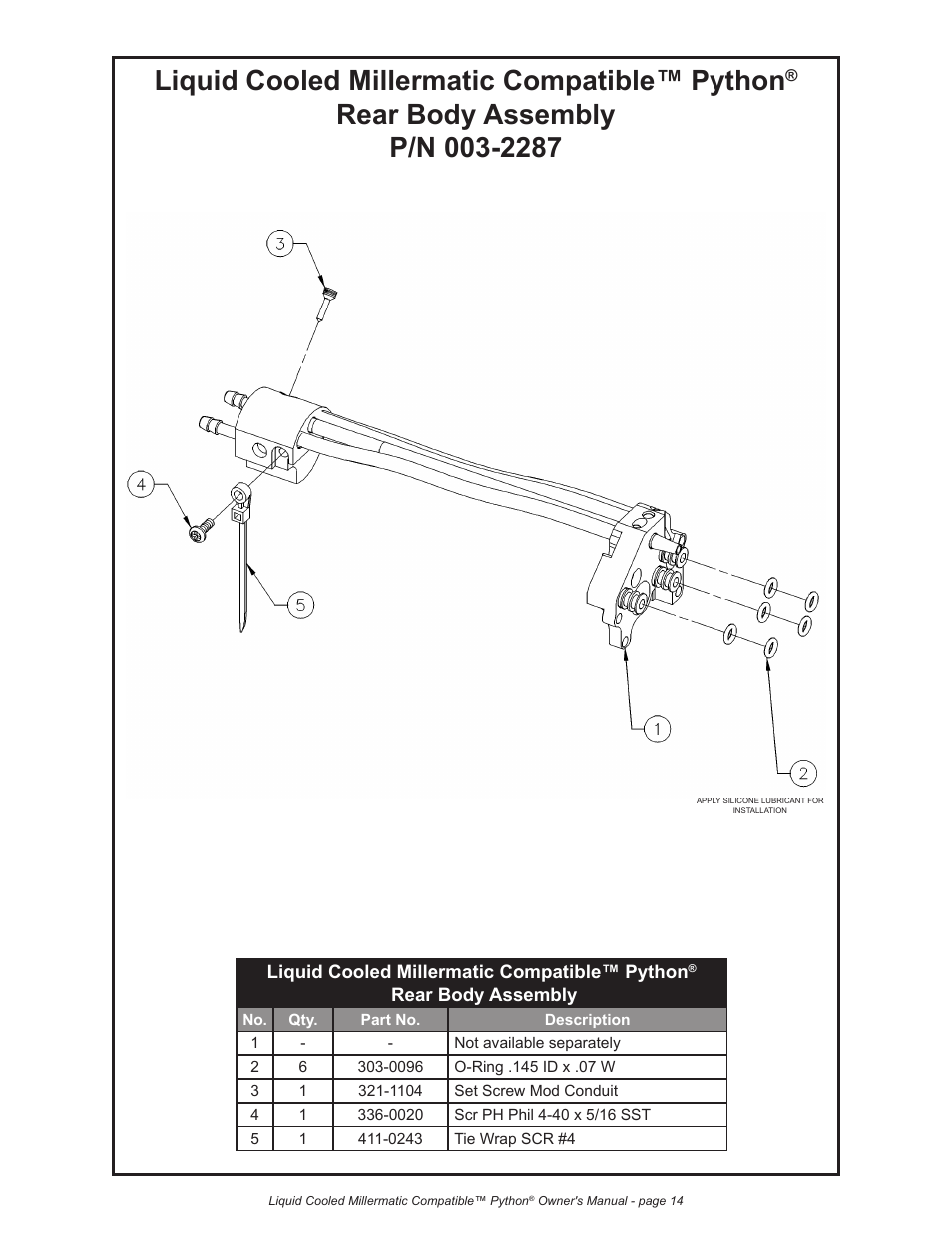 Liquid cooled millermatic compatible™ python | Python LIQUID COOLED MILLERMATIC COMPATIBLE 248-8XX User Manual | Page 25 / 32