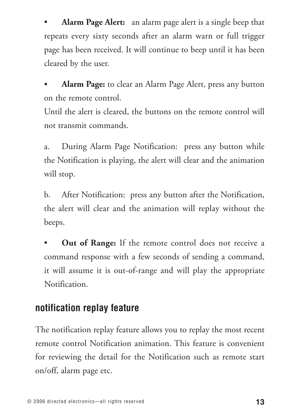 Notification replay feature | Python 1090 User Manual | Page 17 / 60