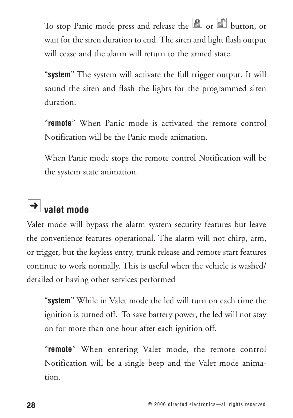 Valet mode | Python 1090 User Manual | Page 32 / 60