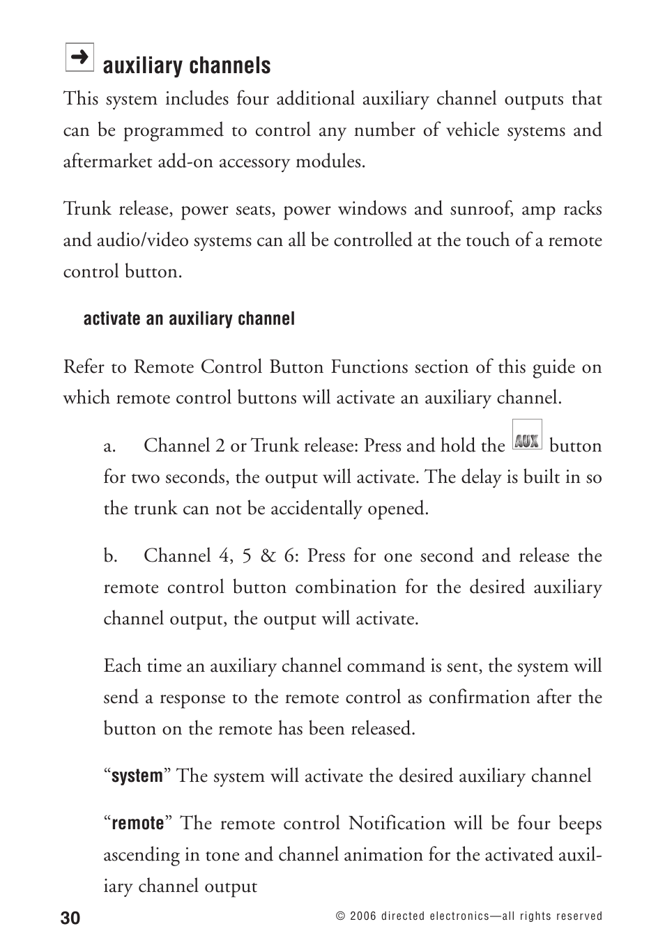 Auxiliary channels | Python 1090 User Manual | Page 34 / 60