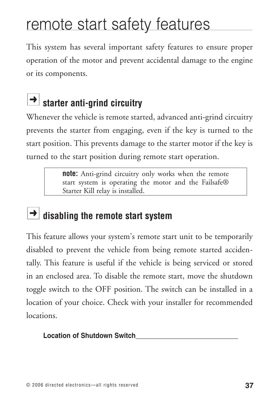 Remote start safety features | Python 1090 User Manual | Page 41 / 60