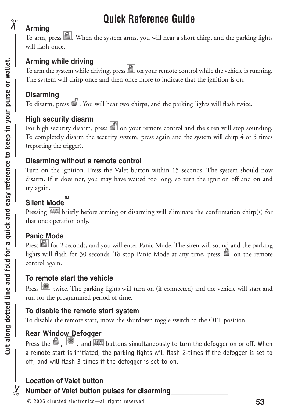 Quick reference guide, Rear window defogger | Python 1090 User Manual | Page 57 / 60