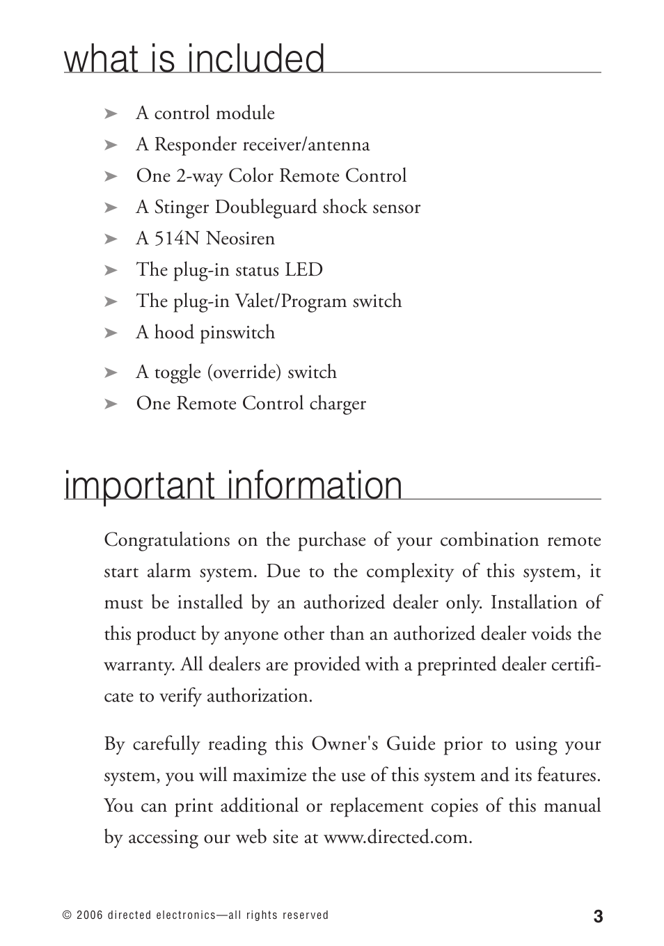 What is included, Important information | Python 1090 User Manual | Page 7 / 60