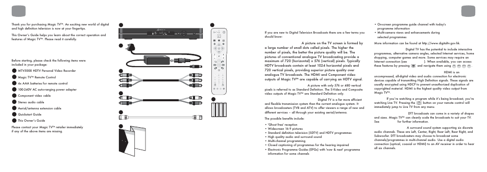 Package contents, Basic definitions, Welcome | Pixel Magic Systems MTV5000 User Manual | Page 5 / 33