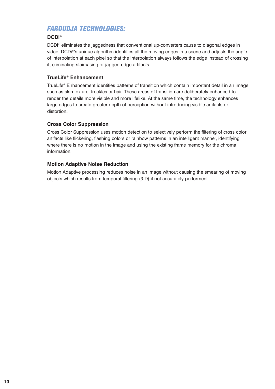 Faroudja technologies | Pixel Magic Systems VPS3800 User Manual | Page 10 / 83