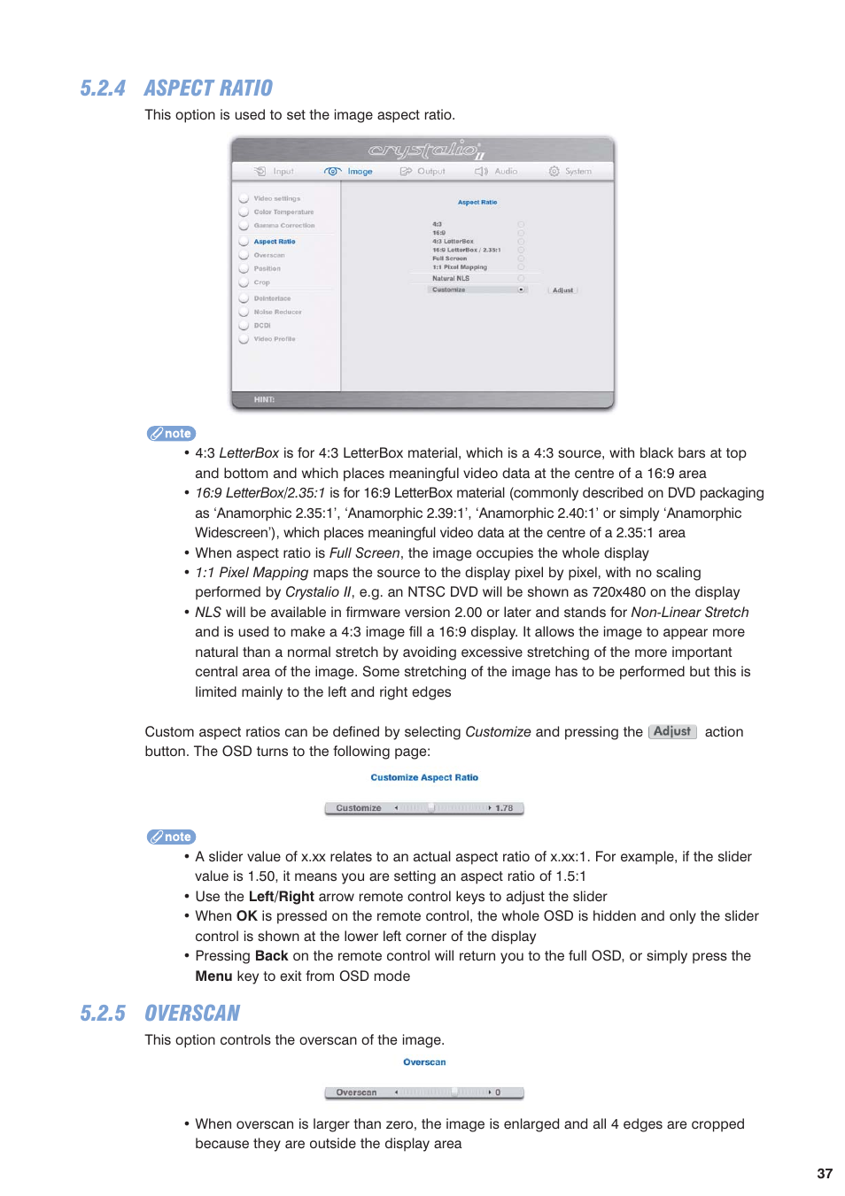 4 aspect ratio, 5 overscan | Pixel Magic Systems VPS3800 User Manual | Page 37 / 83