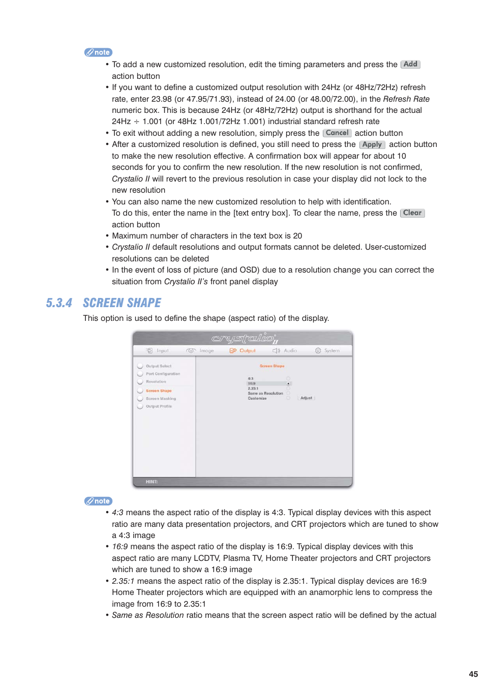 4 screen shape | Pixel Magic Systems VPS3800 User Manual | Page 45 / 83