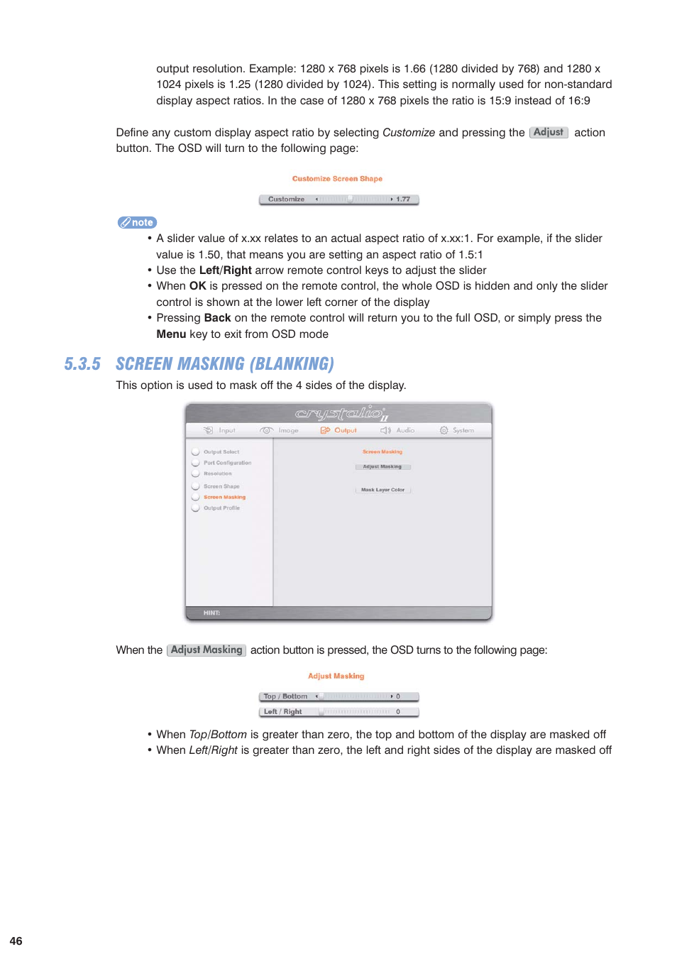 5 screen masking (blanking) | Pixel Magic Systems VPS3800 User Manual | Page 46 / 83
