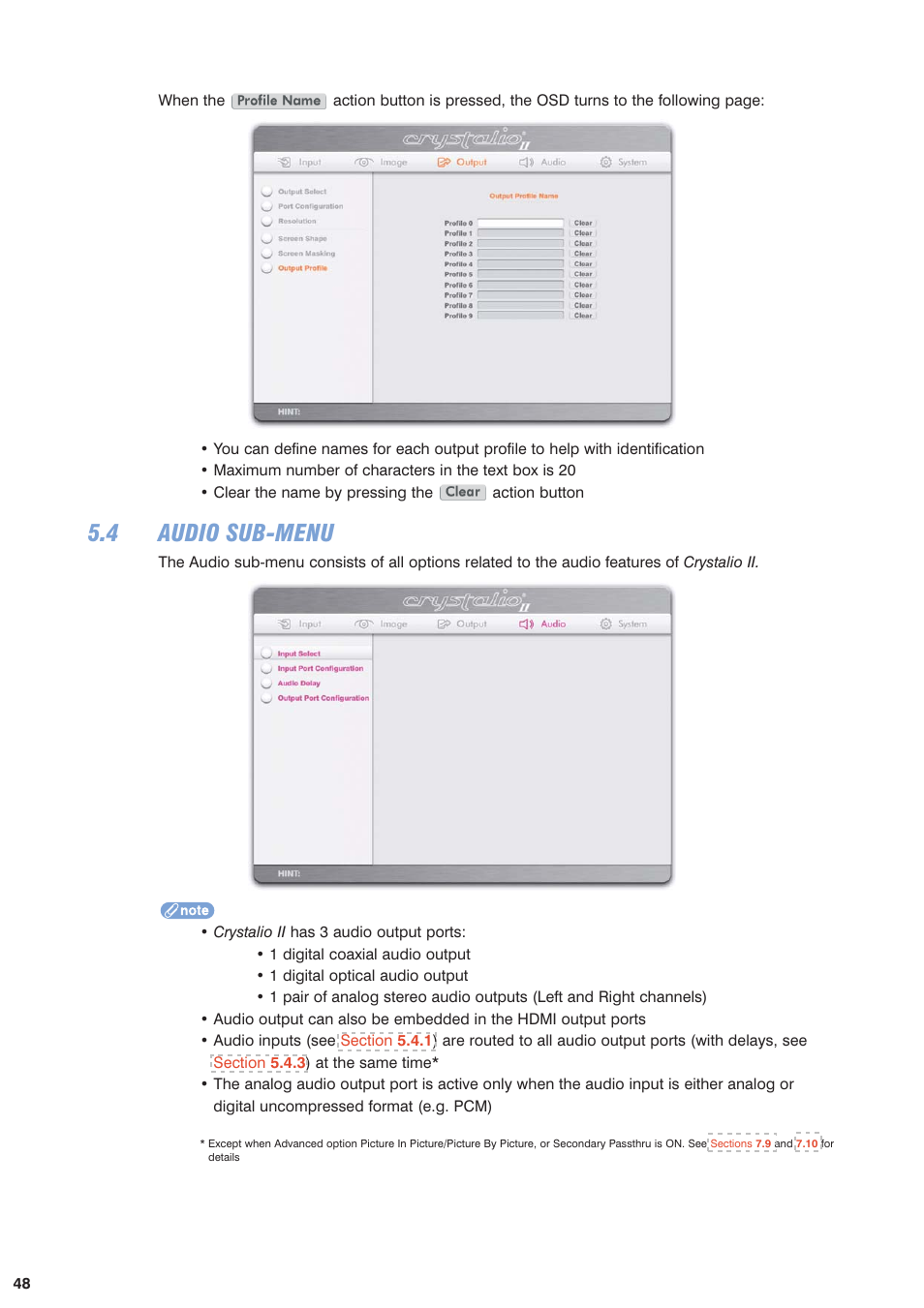 4 audio sub-menu | Pixel Magic Systems VPS3800 User Manual | Page 48 / 83