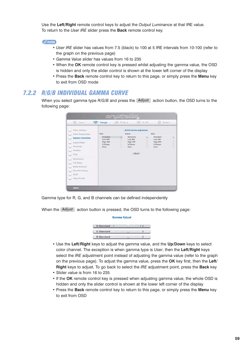 2 r/g/b individual gamma curve | Pixel Magic Systems VPS3800 User Manual | Page 59 / 83