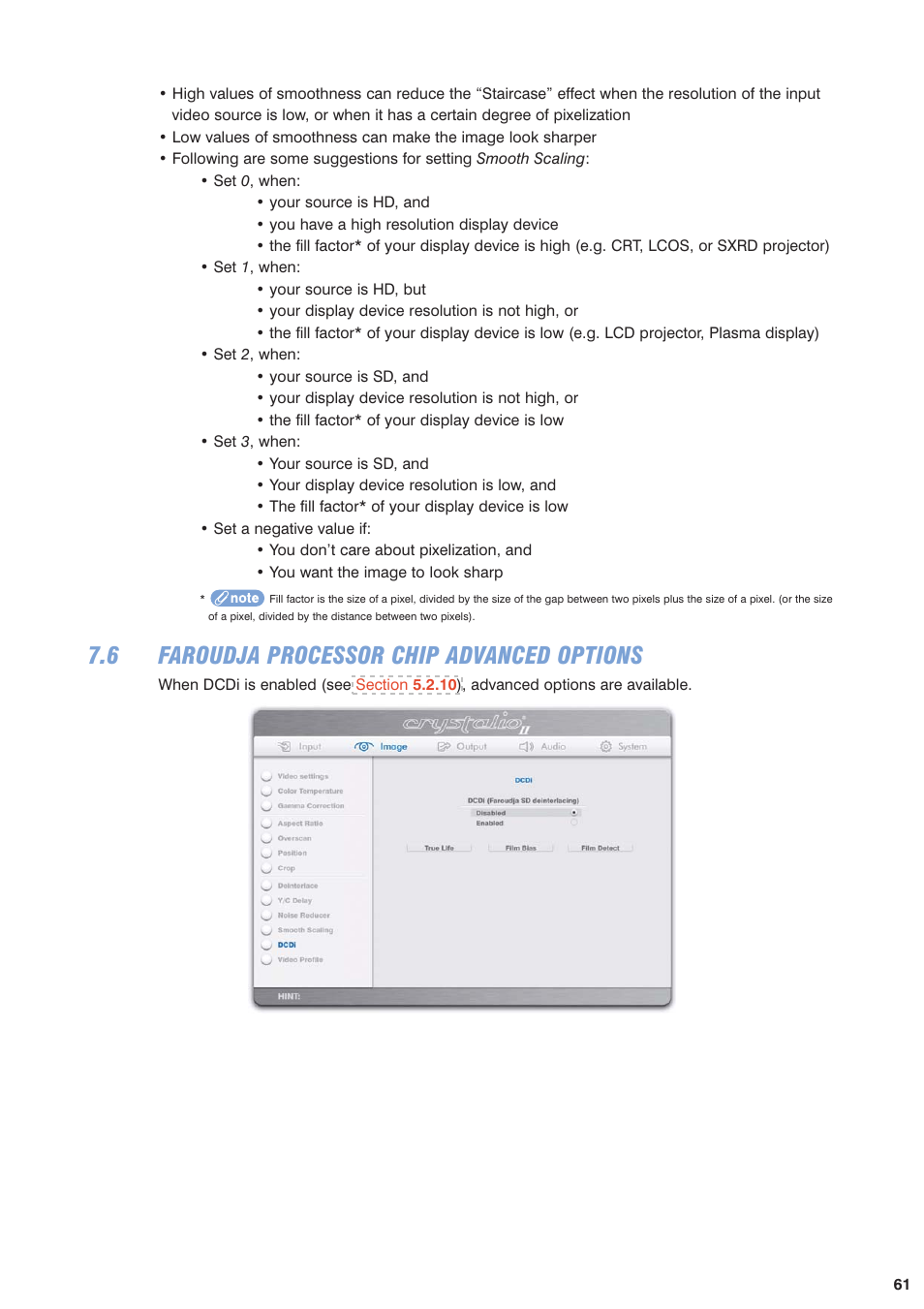 6 faroudja processor chip advanced options | Pixel Magic Systems VPS3800 User Manual | Page 61 / 83