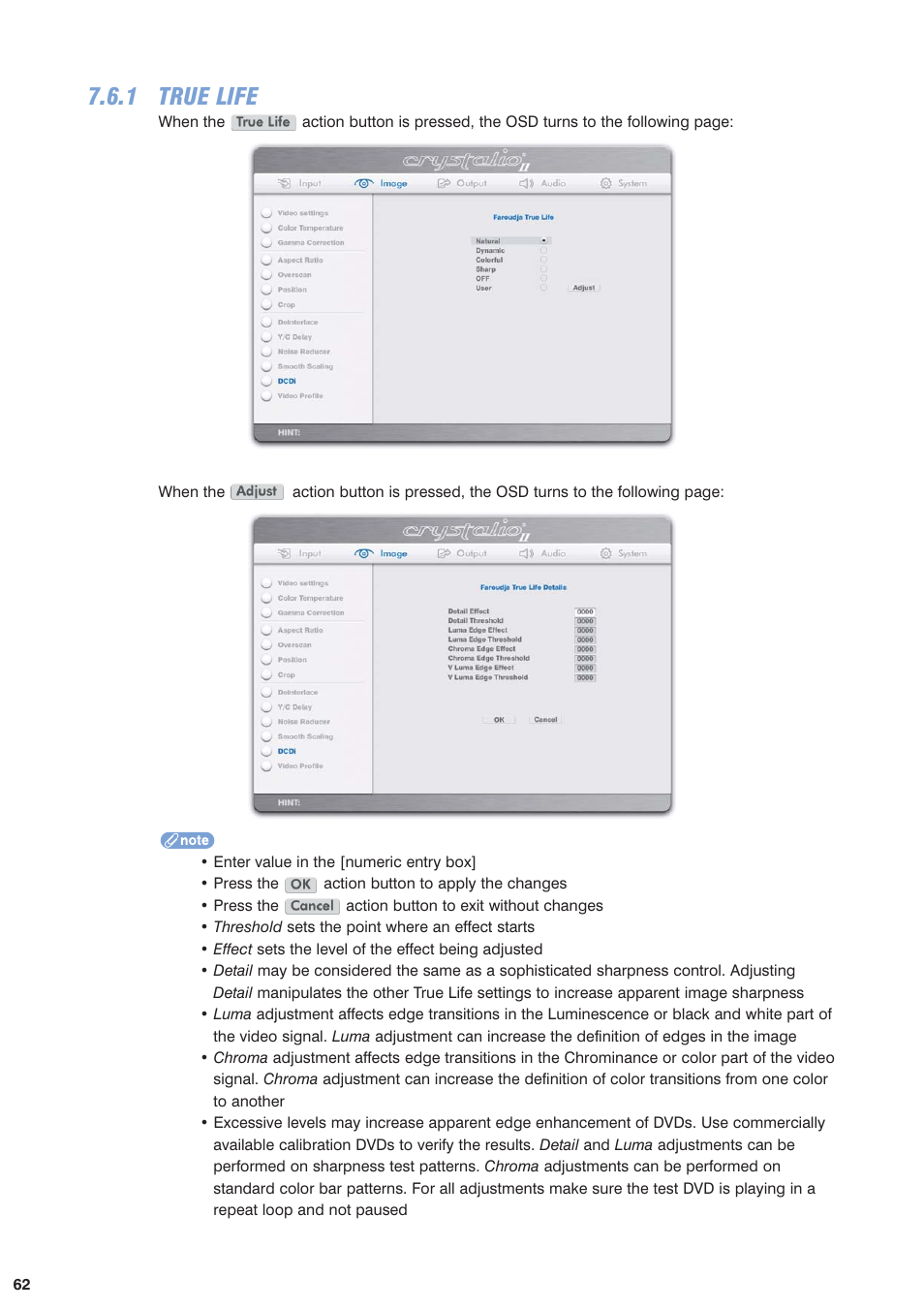 1 true life | Pixel Magic Systems VPS3800 User Manual | Page 62 / 83