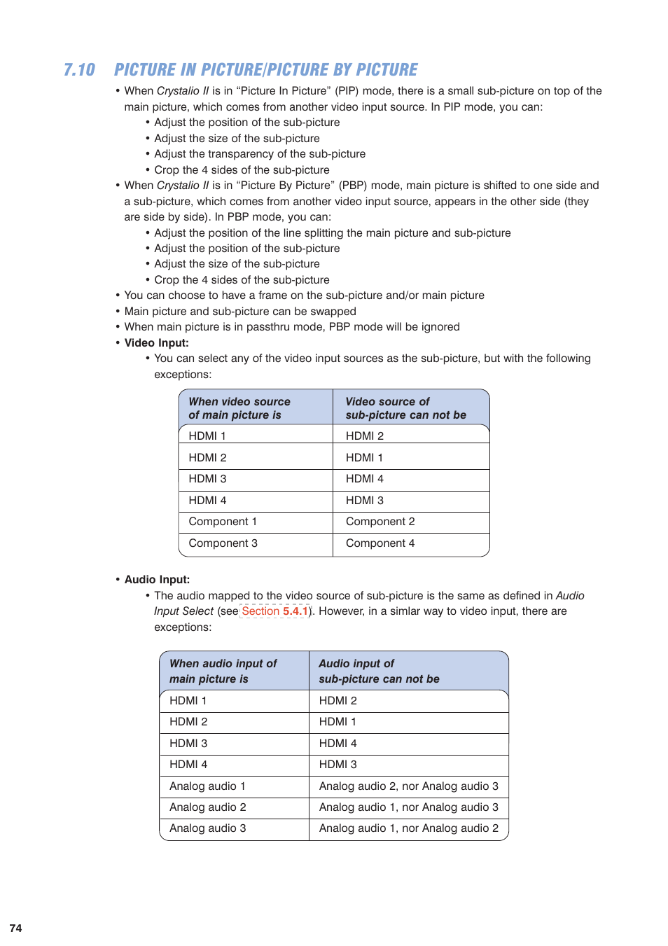 10 picture in picture/picture by picture | Pixel Magic Systems VPS3800 User Manual | Page 74 / 83