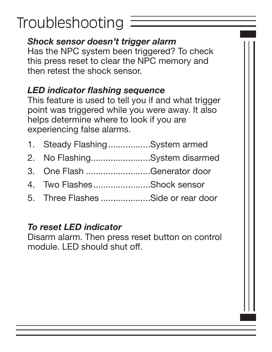 Troubleshooting | Pro-tec Automobile Alarm User Manual | Page 12 / 16