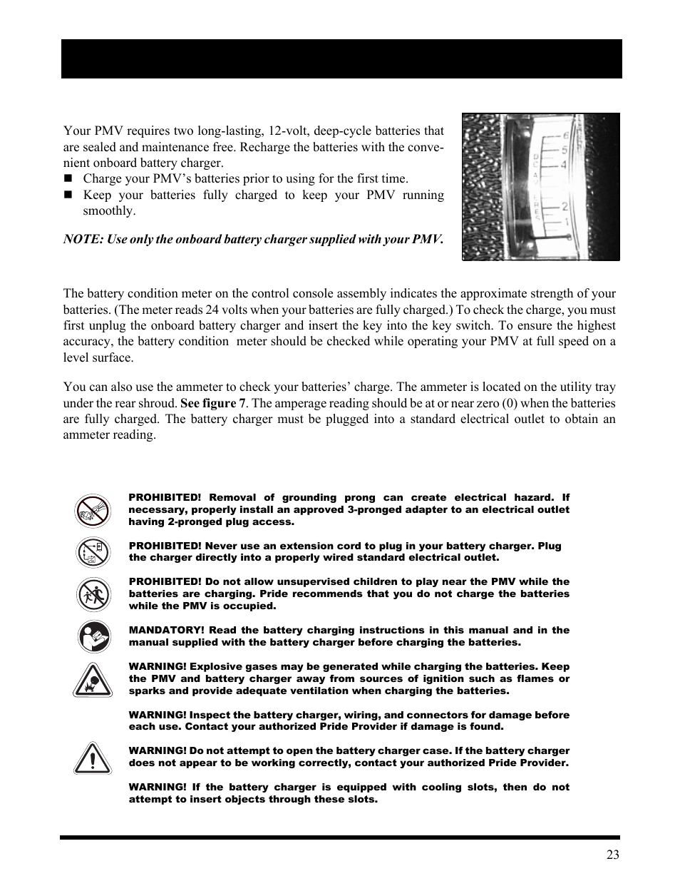 Iv. batteries and charging | Pride Mobility Wrangler User Manual | Page 23 / 44