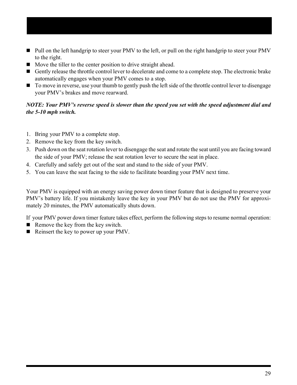 V. operation | Pride Mobility Wrangler User Manual | Page 29 / 44