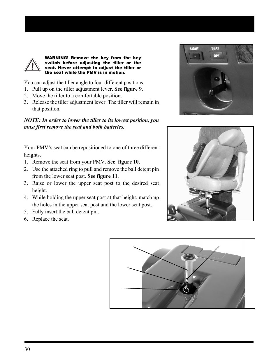 Vi. comfort adjustments | Pride Mobility Wrangler User Manual | Page 30 / 44