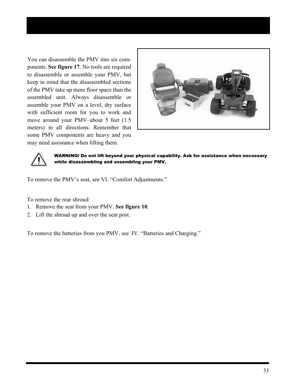 Vii. disassembly and assembly | Pride Mobility Wrangler User Manual | Page 33 / 44