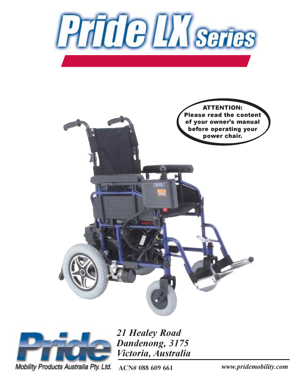 Pride Mobility PRIDE LX12 User Manual | 38 pages