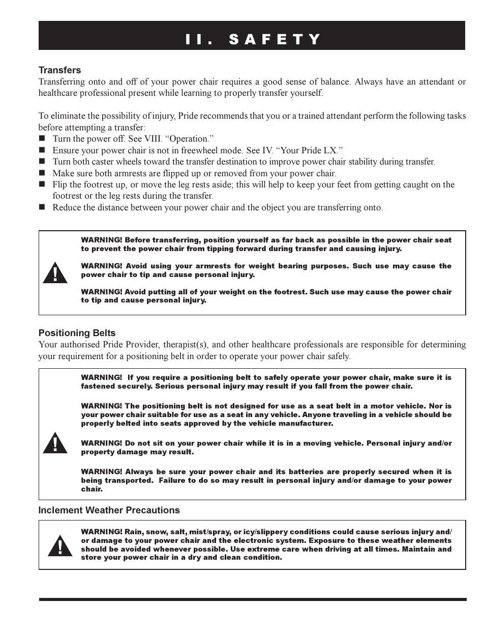 Pride Mobility PRIDE LX12 User Manual | Page 11 / 38