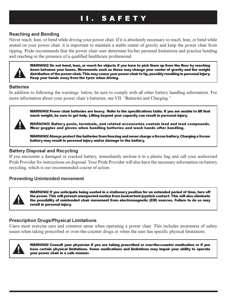 Pride Mobility PRIDE LX12 User Manual | Page 12 / 38