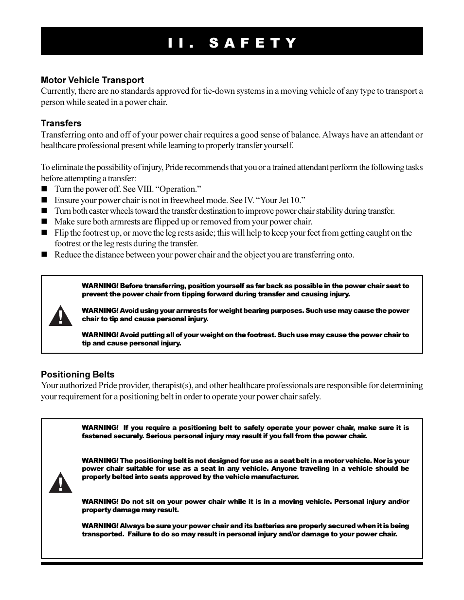 Pride Mobility Jet 10 User Manual | Page 11 / 43