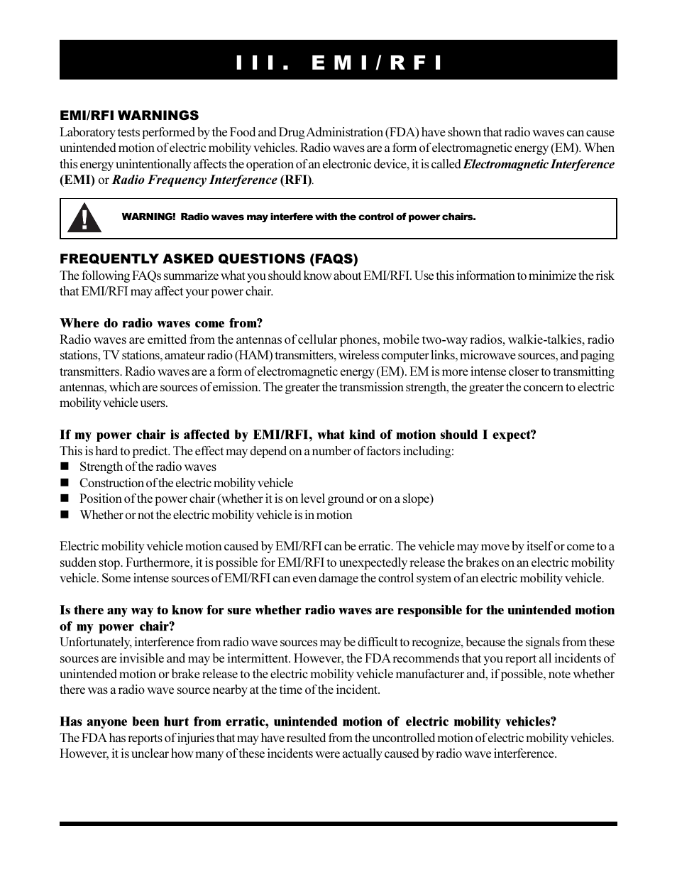I i i . e m i / r f i | Pride Mobility Jet 10 User Manual | Page 14 / 43