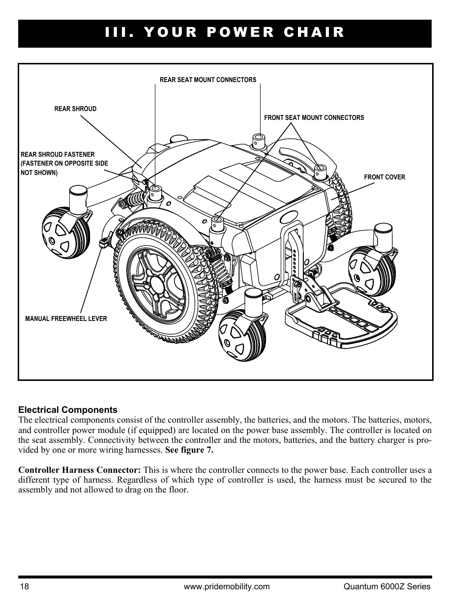 Iii. your power chair | Pride Mobility 6000Z 4S User Manual | Page 18 / 40