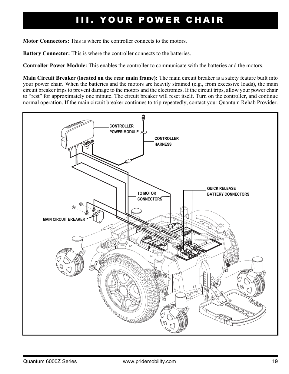 Iii. your power chair | Pride Mobility 6000Z 4S User Manual | Page 19 / 40
