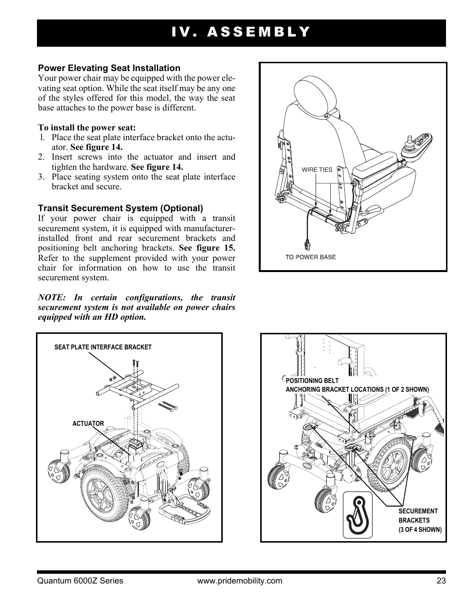 Iv. assembly | Pride Mobility 6000Z 4S User Manual | Page 23 / 40