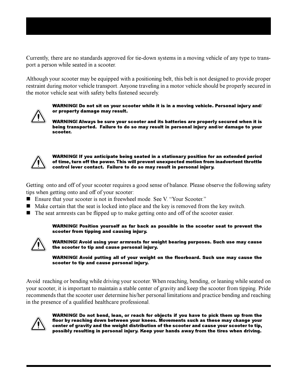 Pride Mobility Maxima Mobility Scooter User Manual | Page 12 / 41
