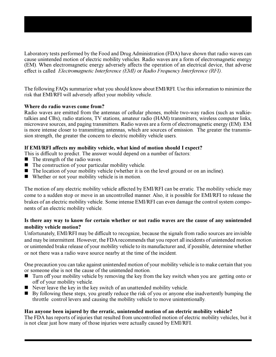 I i i . e m i / r f i | Pride Mobility Maxima Mobility Scooter User Manual | Page 14 / 41