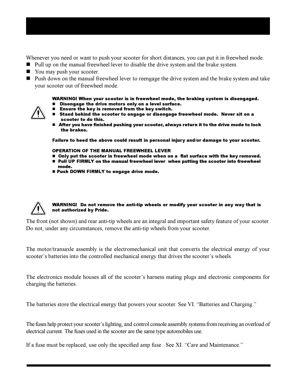 Pride Mobility Maxima Mobility Scooter User Manual | Page 21 / 41