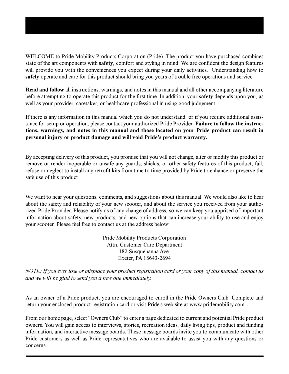 Pride Mobility Maxima Mobility Scooter User Manual | Page 4 / 41