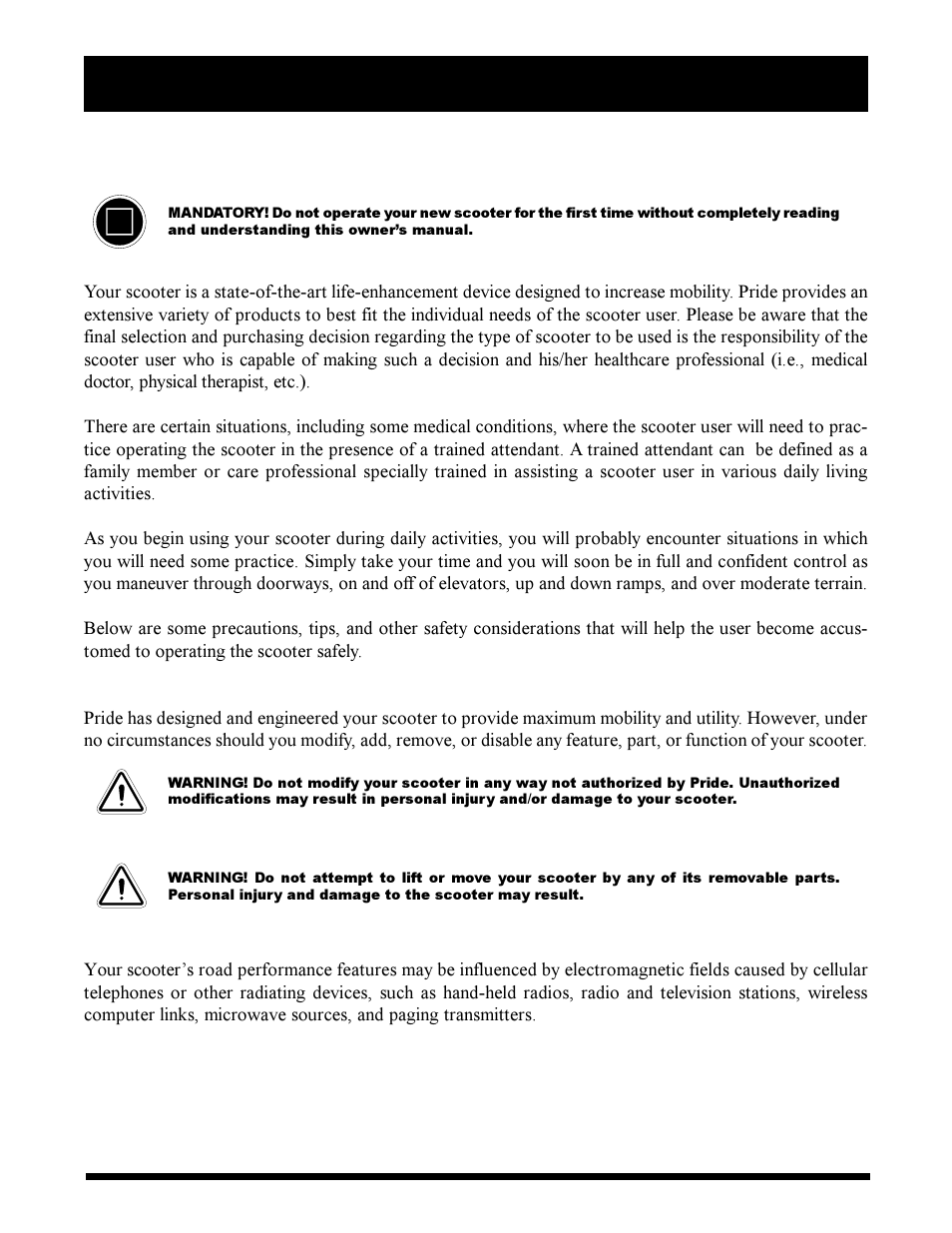 Pride Mobility Maxima Mobility Scooter User Manual | Page 5 / 41
