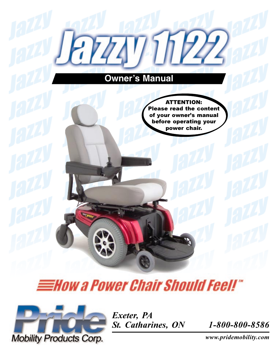 Pride Mobility Jazzy 1122 User Manual | 56 pages
