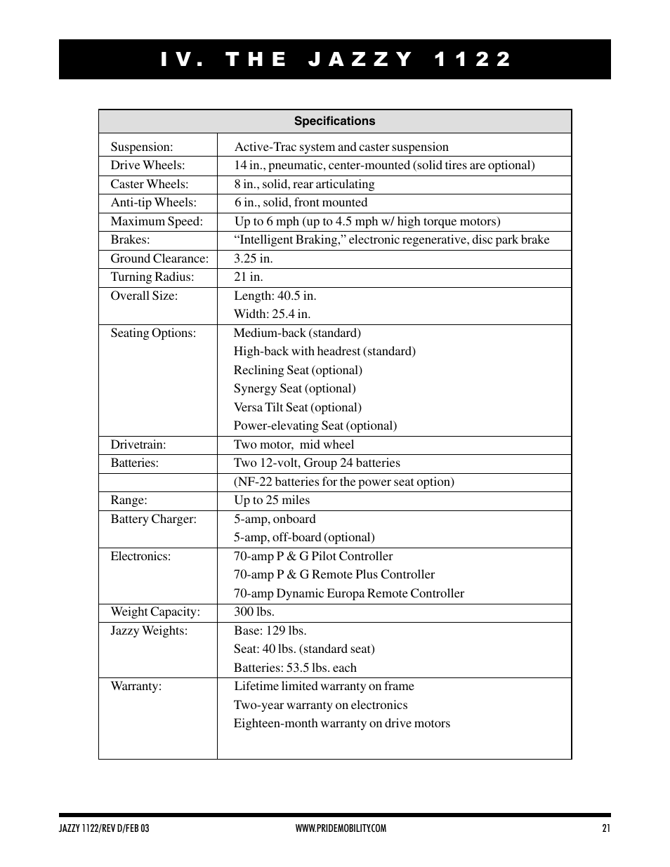 Pride Mobility Jazzy 1122 User Manual | Page 21 / 56