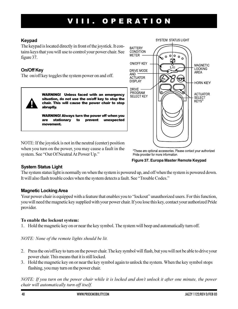 Pride Mobility Jazzy 1122 User Manual | Page 40 / 56