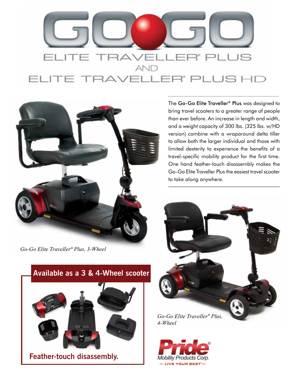Pride Mobility Go-Go Elite Traveller SC40E User Manual | 2 pages