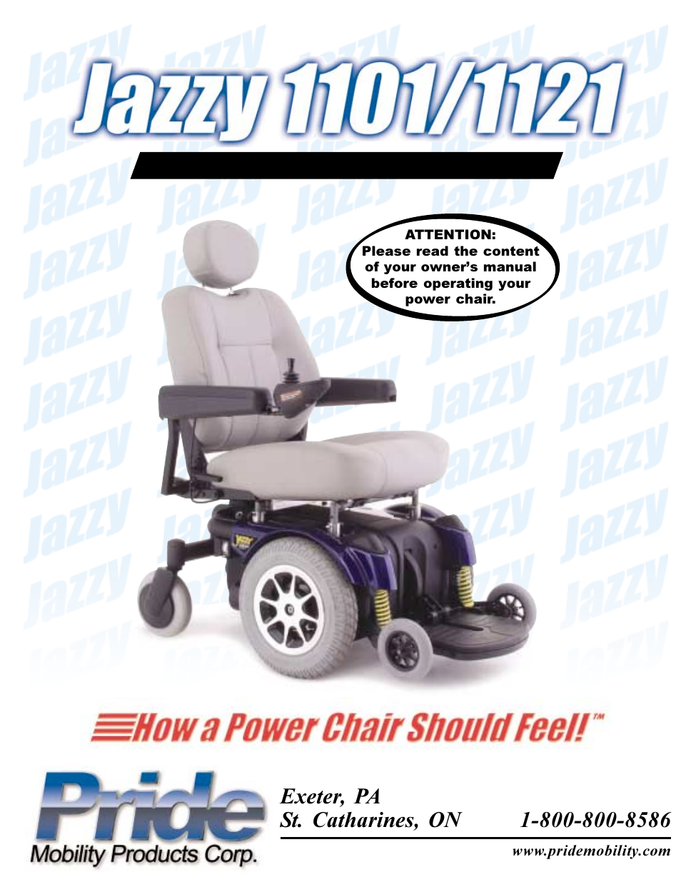 Pride Mobility JAZZY 1101 User Manual | 55 pages
