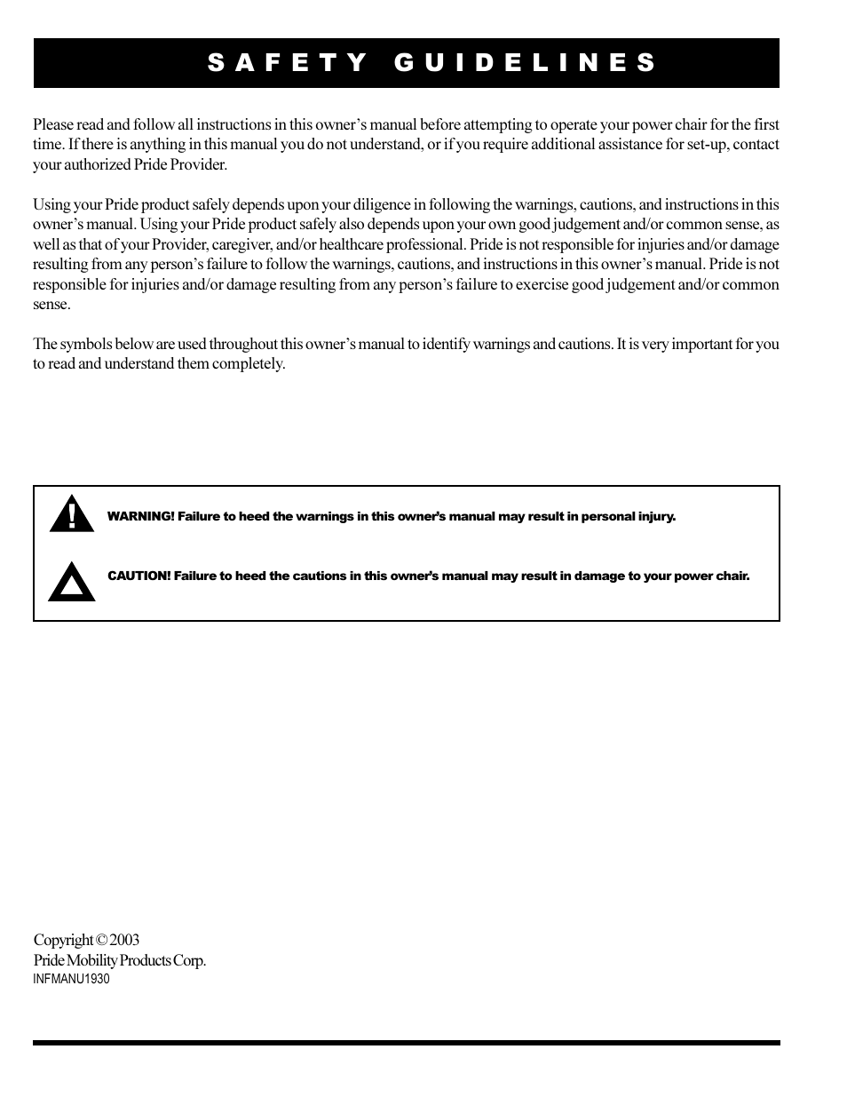 Pride Mobility JAZZY 1101 User Manual | Page 2 / 55