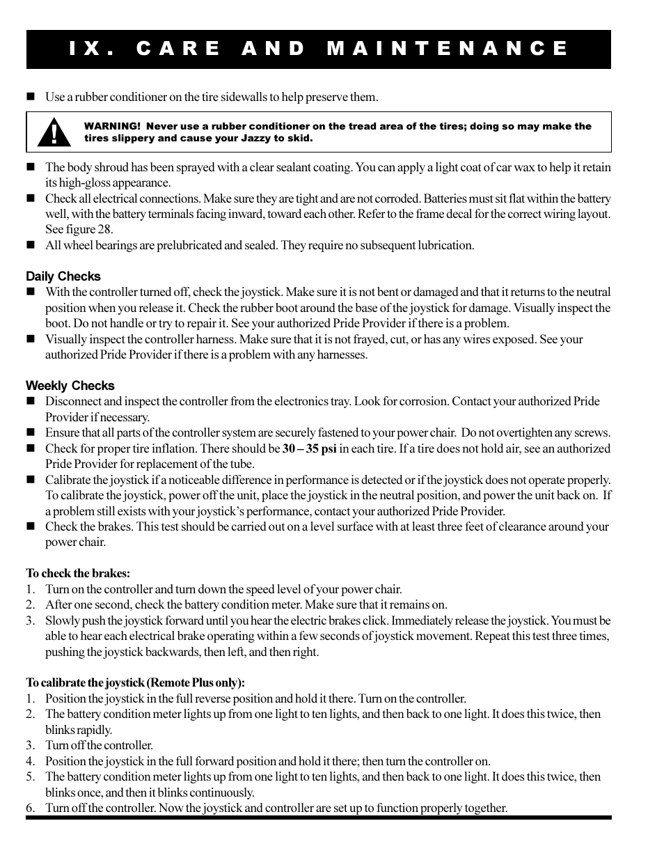 Pride Mobility JAZZY 1101 User Manual | Page 48 / 55