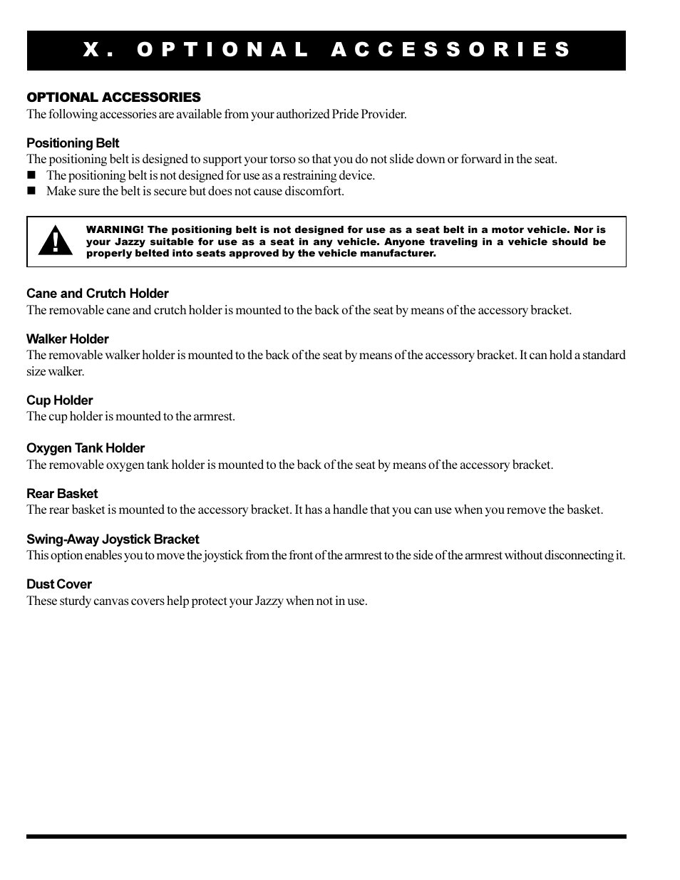 Pride Mobility JAZZY 1101 User Manual | Page 52 / 55