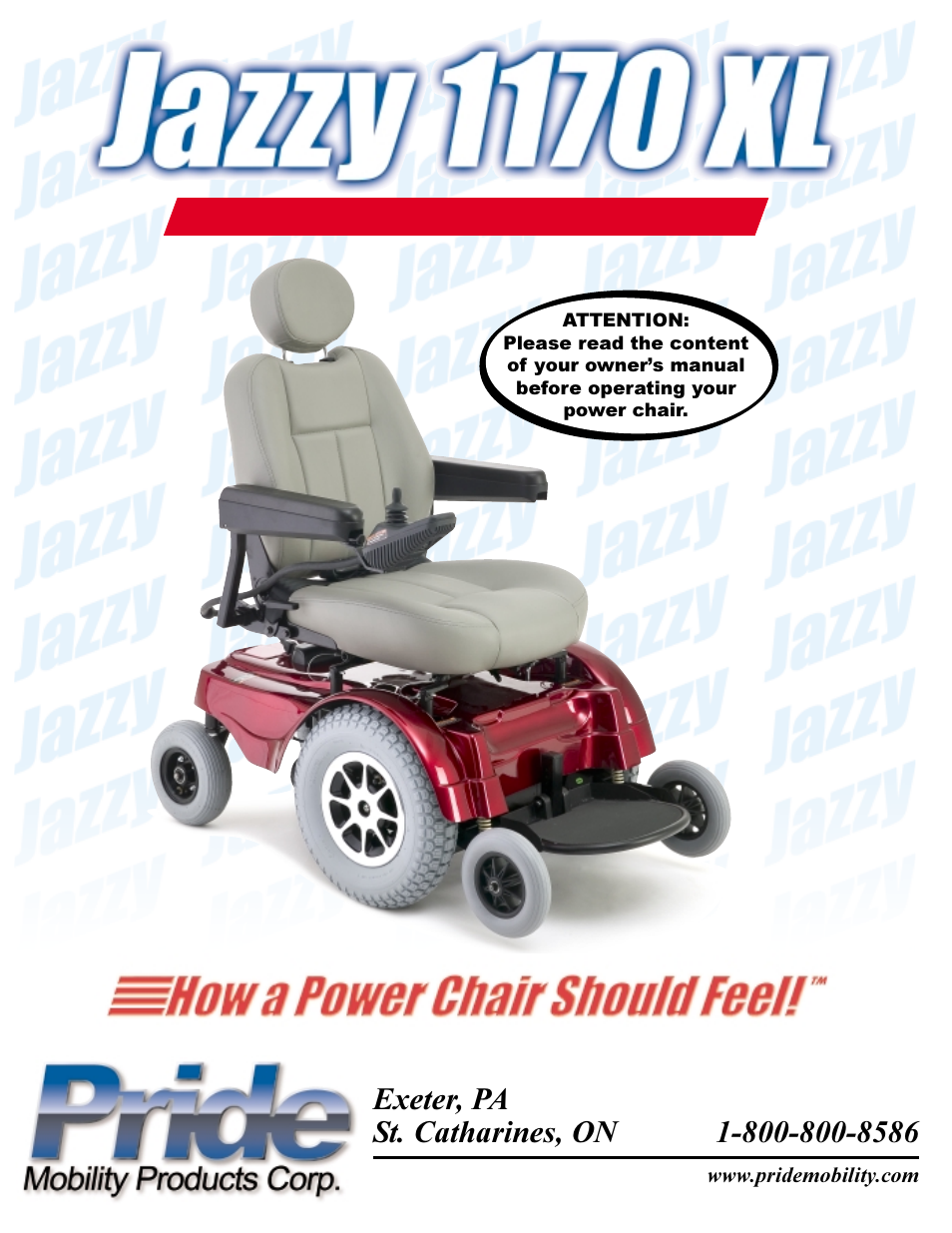 Pride Mobility Jazzy 1170XL User Manual | 52 pages