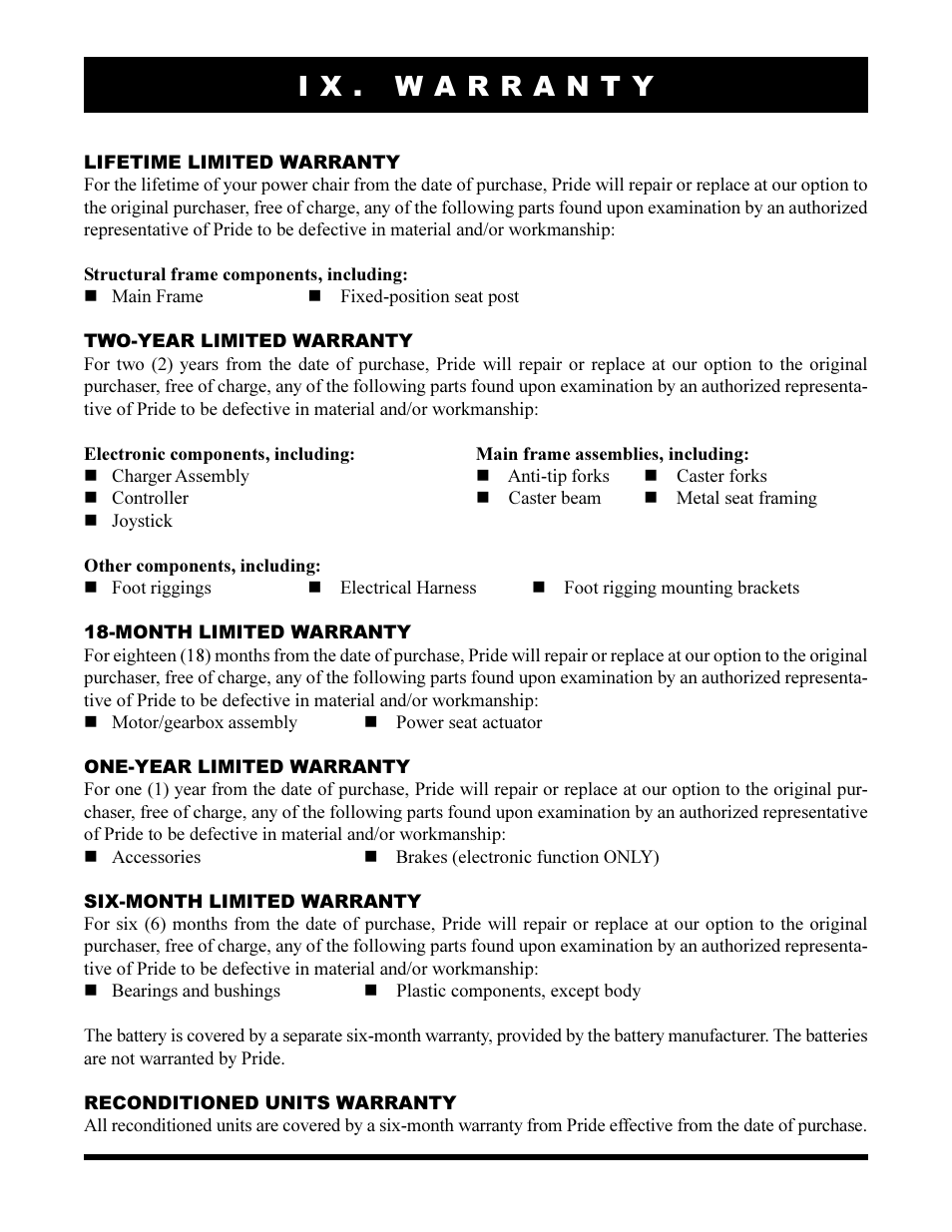Pride Mobility Jazzy 1170XL User Manual | Page 50 / 52