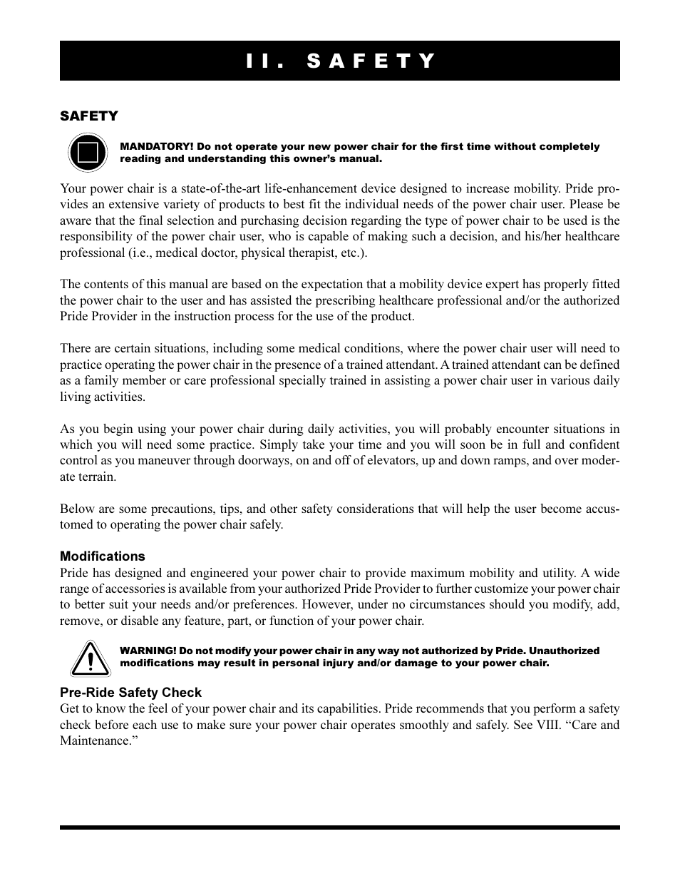 Pride Mobility Jazzy 1170XL User Manual | Page 6 / 52