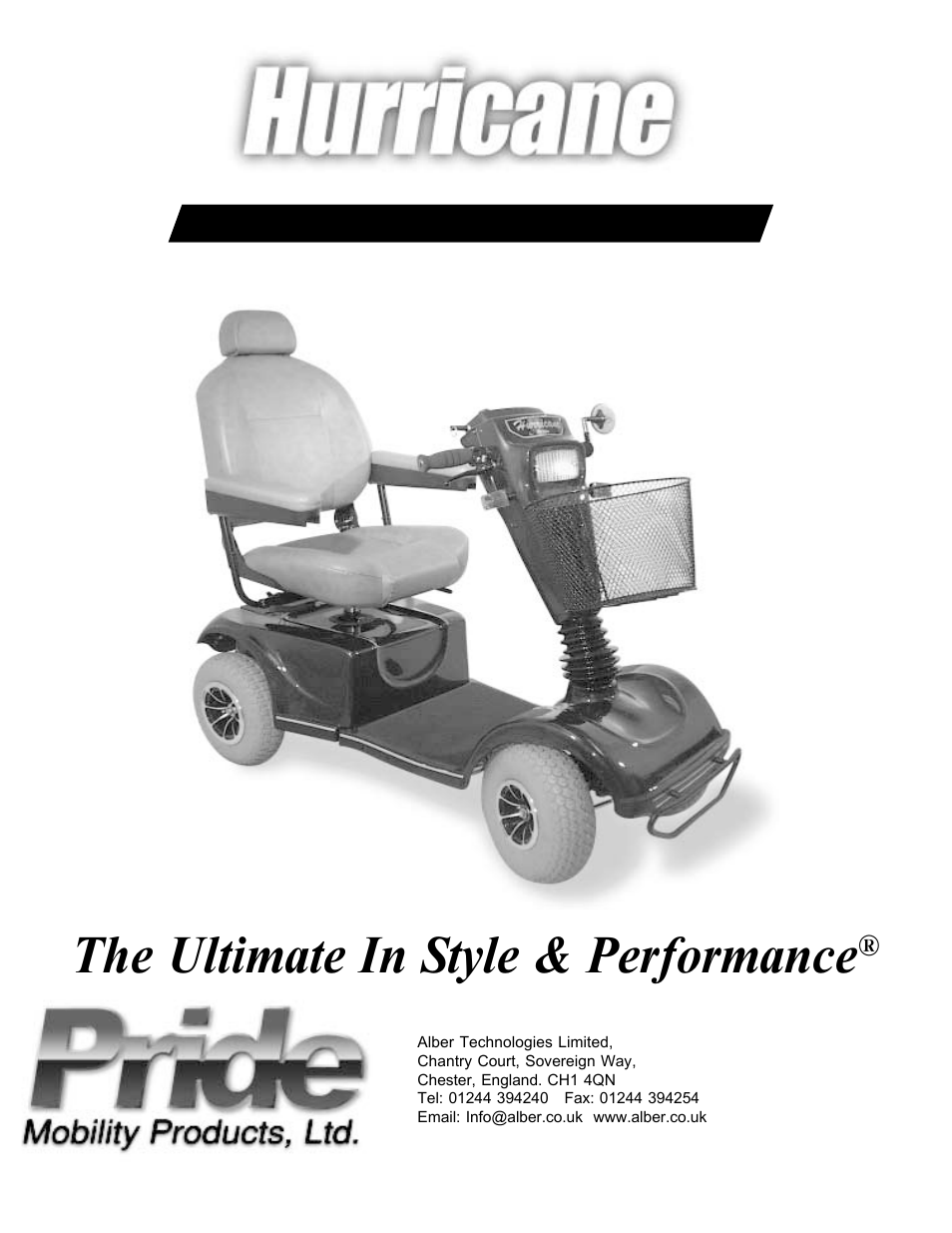 Pride Mobility Hurricane User Manual | 32 pages