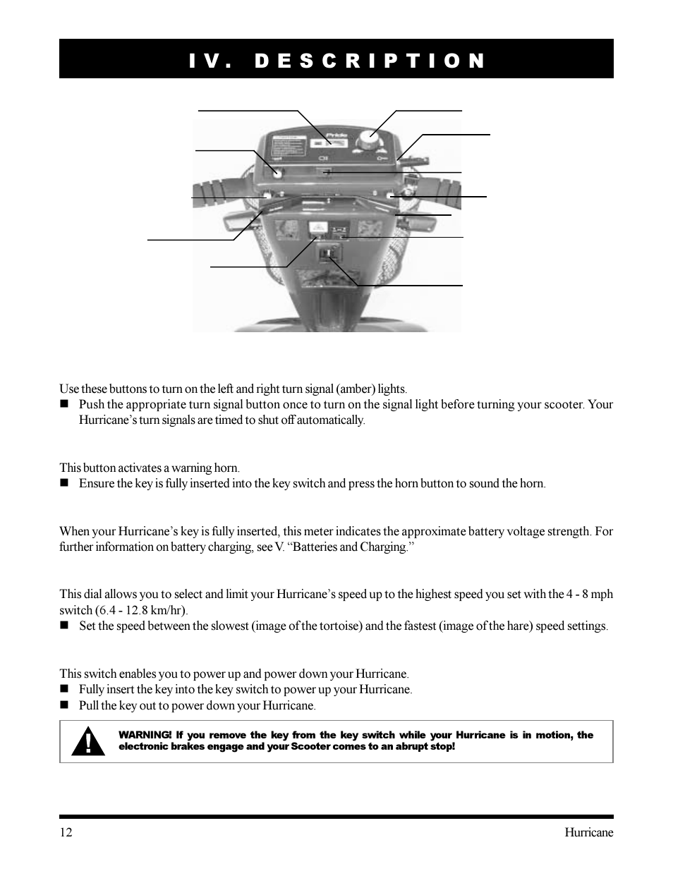 Pride Mobility Hurricane User Manual | Page 12 / 32