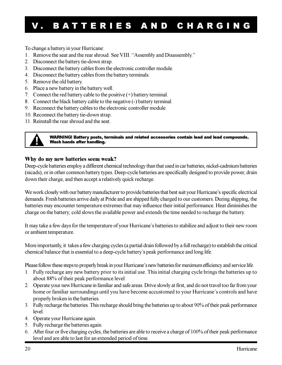 Pride Mobility Hurricane User Manual | Page 20 / 32