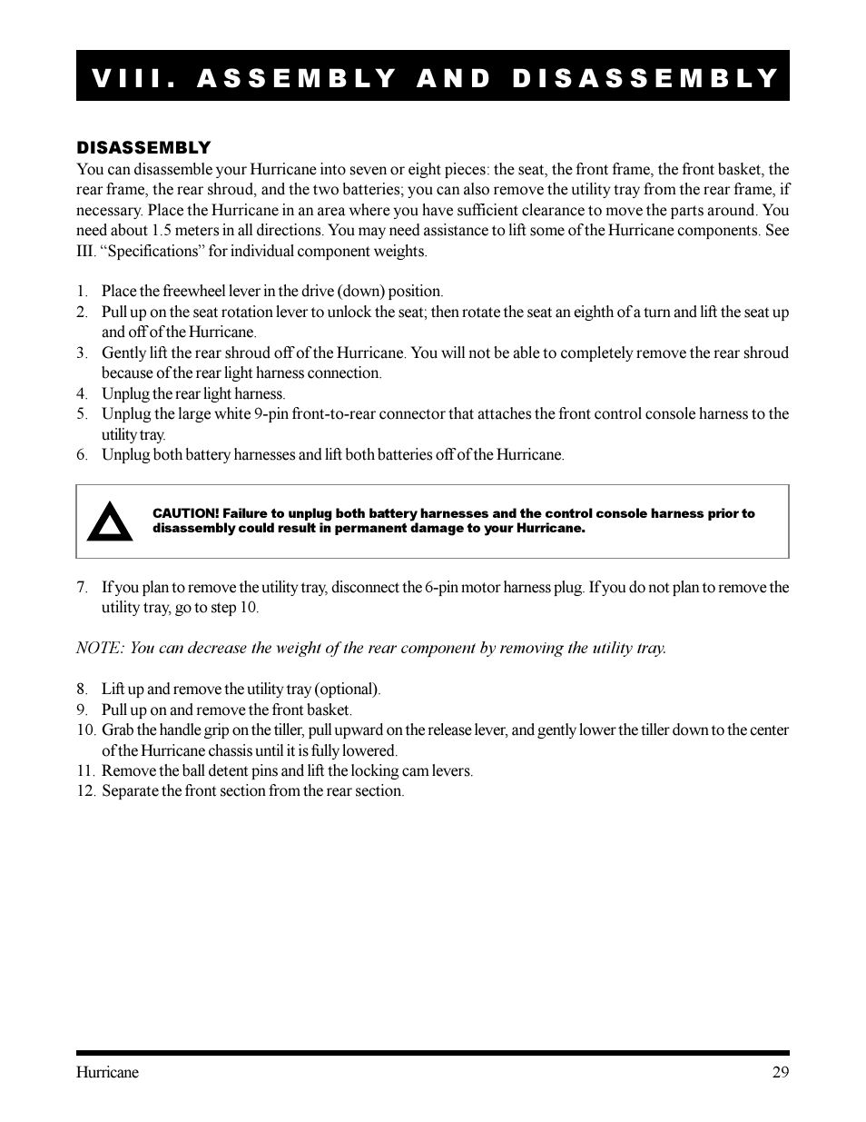 Pride Mobility Hurricane User Manual | Page 29 / 32